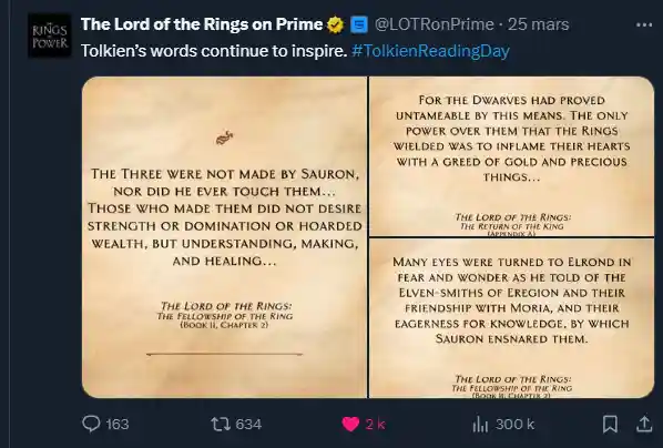 Premier tweet 2024 de LOTRonPrime